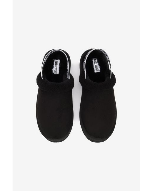 Roberto Cavalli Black Comfy Style Sabot Shoes