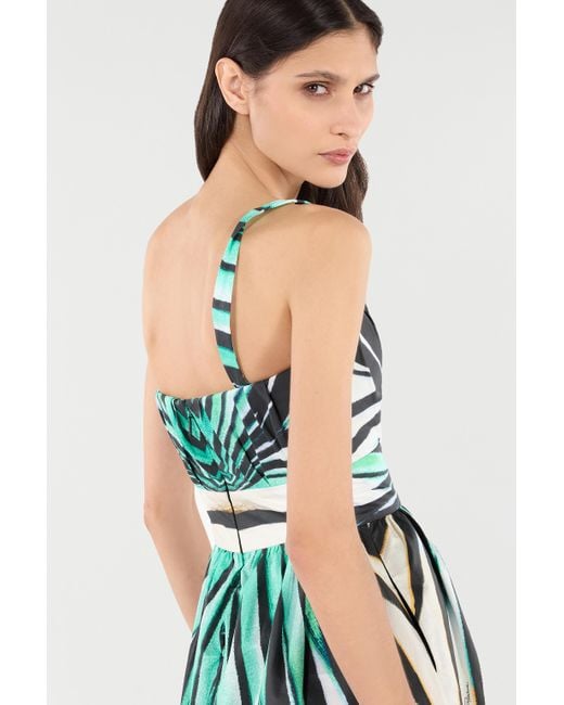Robe Mini Imprimé Ray Of Sea Roberto Cavalli en coloris Green