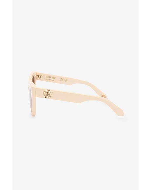 Occhiali Da Sole Cat-Eye Monogram Rc di Roberto Cavalli in White