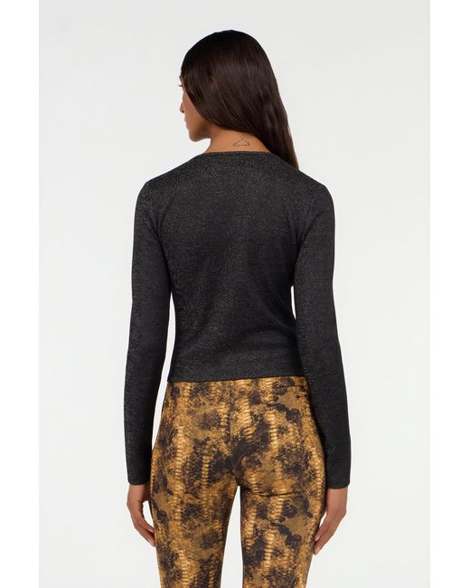 Roberto Cavalli Black Sweater With Glitter And Ring
