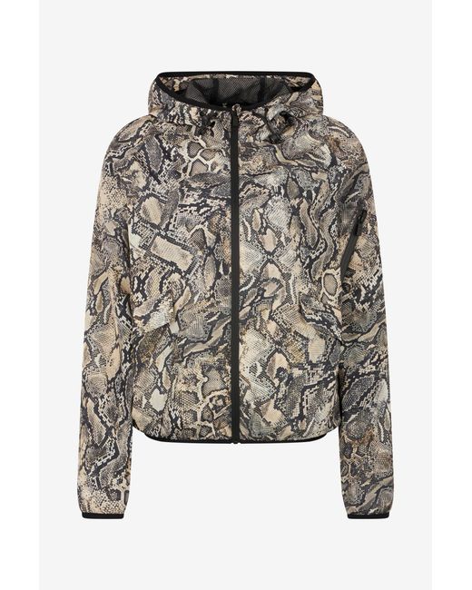Roberto Cavalli Multicolor Hooded Jacket With Python Print