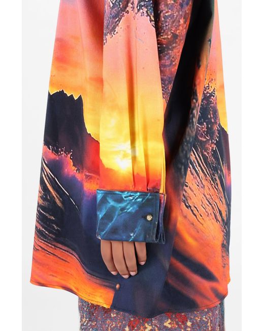 Roberto Cavalli Blue Itaca Print Dress