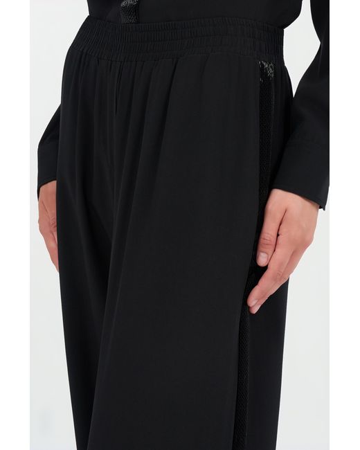 Roberto Cavalli Black Silk Palazzo Trousers