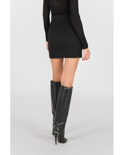Roberto Cavalli Black Miniskirt With Jewel Buttons
