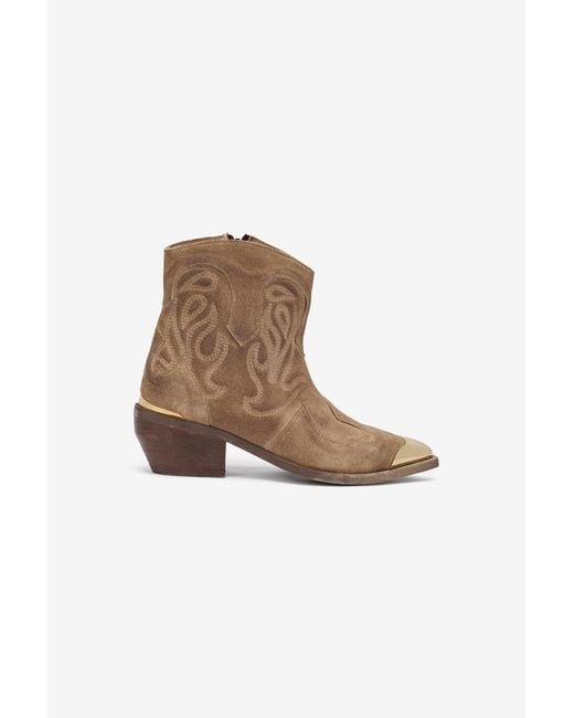 Roberto Cavalli Natural Leather Texan Boots