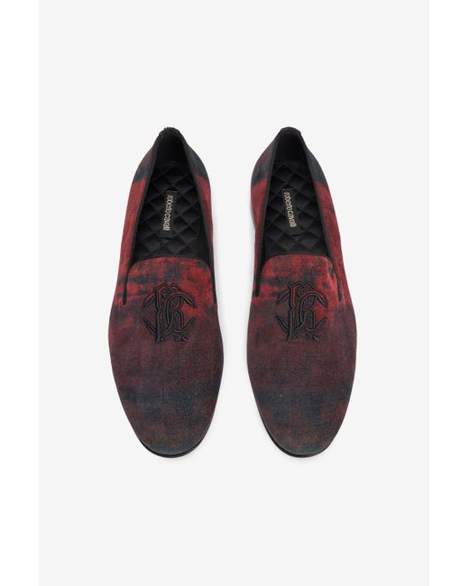 Roberto Cavalli Multicolor Oriental Slipper With Mirror Snake Monogram for men