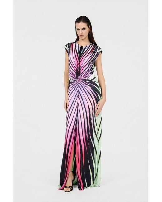 Roberto Cavalli White Ray Of Paradise Print Maxi Dress