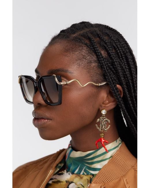 Roberto Cavalli Black Sunglasses Snake Collection
