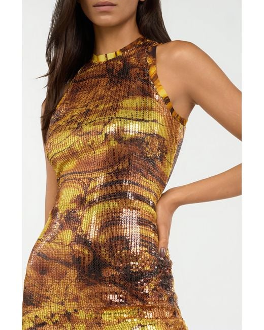 Roberto Cavalli Natural Tiger Eye Print Dress Mini