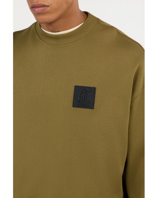 Roberto Cavalli Green Military Sweatshirt With Logo Patch for men