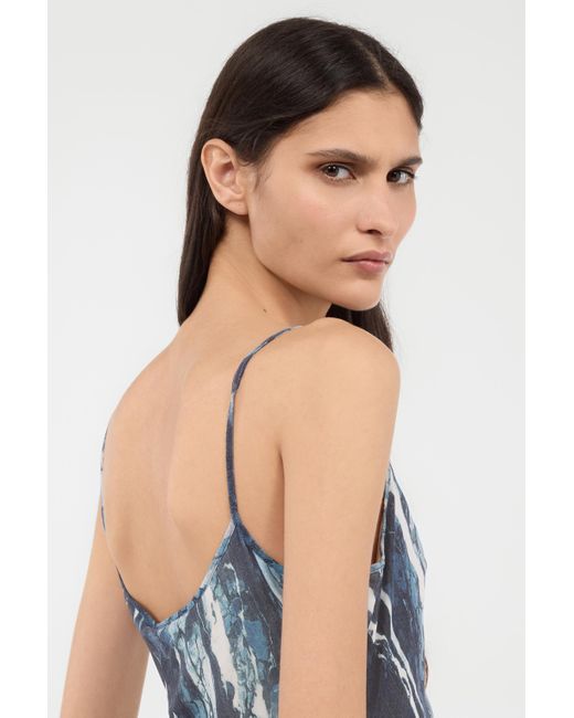 Rubane Print Midi Dress Roberto Cavalli en coloris Blue