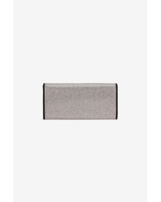 Roberto Cavalli Gray Clutch Mit Kristallen Und Monogramm Mirror Snake