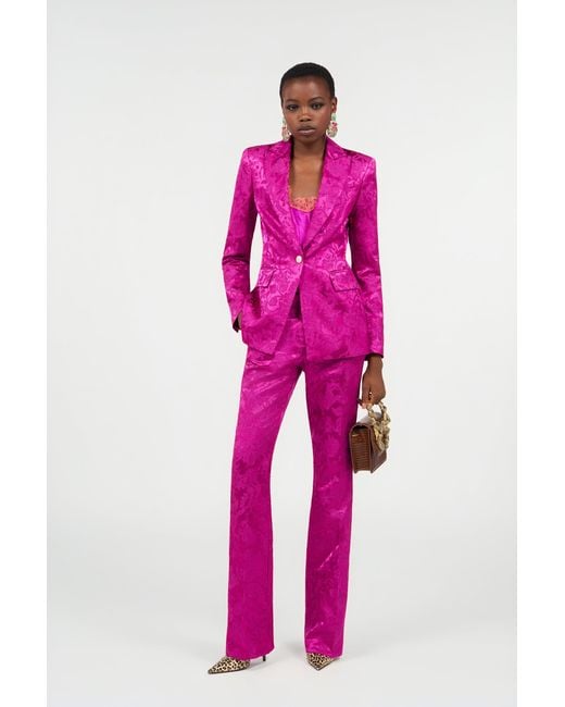 Roberto Cavalli Pink Top With Lace Detailing