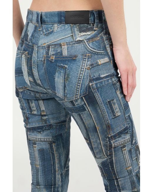 Roberto Cavalli Blue Skinny Patchwork Capsule Collection Jeans