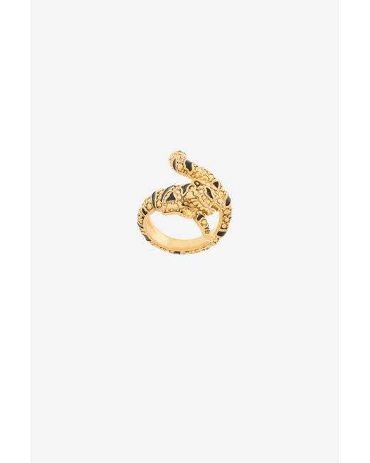 Roberto Cavalli White Enamelled Tiger Ring