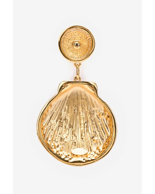 Roberto Cavalli White Earrings With Shells And Crystals