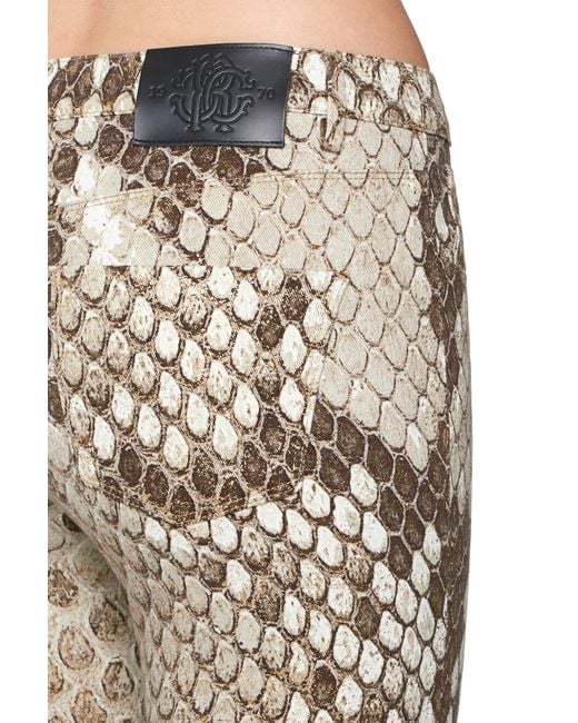 Roberto Cavalli Natural Python Print Jeans