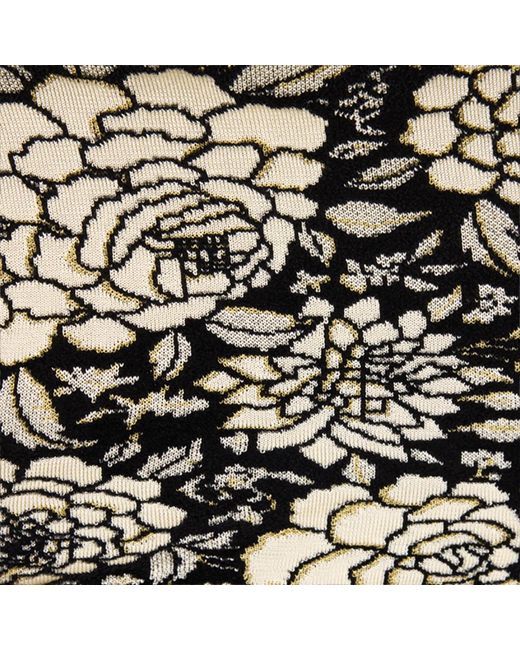 Roberto Cavalli Black Knitted Top With Jacquard Floral Pattern