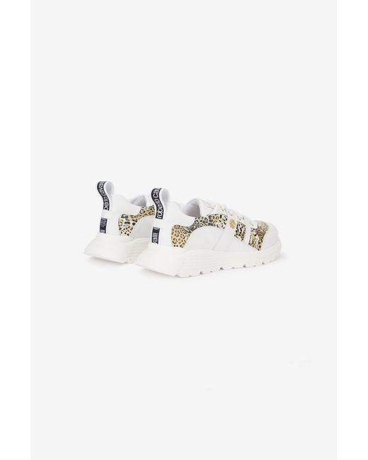 Roberto Cavalli Multicolor And Jaguar Sneakers With Logo