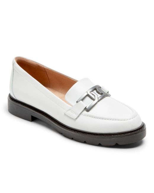 Rockport S Kacey Chain Loafer Shoes In White Lyst 