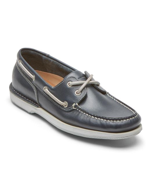 Rockport Rubber Mens Perth Boat Shoes Size 7.5 W Blue for Men Lyst