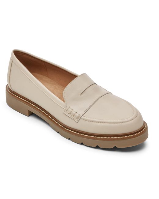 Rockport Womens Kacey Penny Loafer Shoes - Size 6 M - Vanilla | Lyst