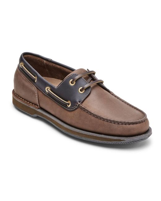 Rockport Rubber Mens Perth Boat Shoe - Size 6 M - Chocolate/bark in ...