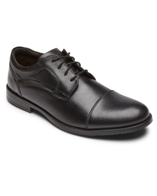 Rockport Leather Mykel Cap Toe Oxford Shoes in Black for Men | Lyst