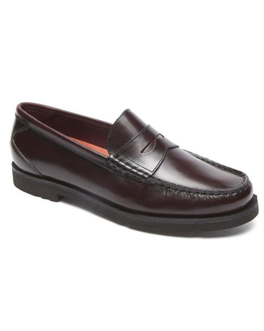 Rockport Mens Modern Prep Penny Loafer Shoes - Size 7.5 W - Burgundy in ...