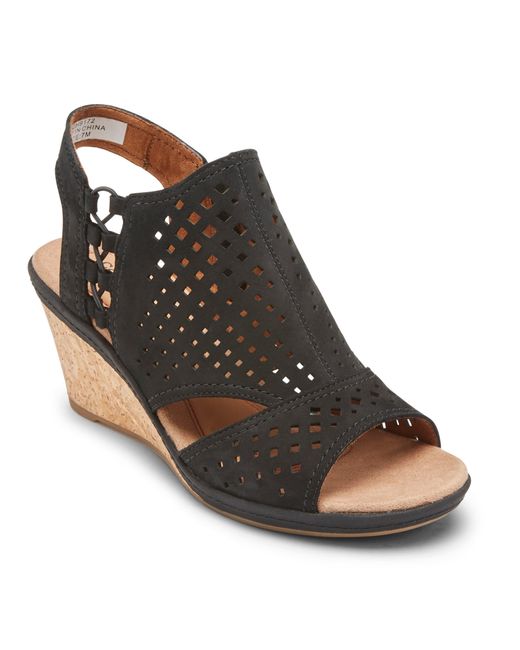 rockport cobb hill janna perforated wedge sandal