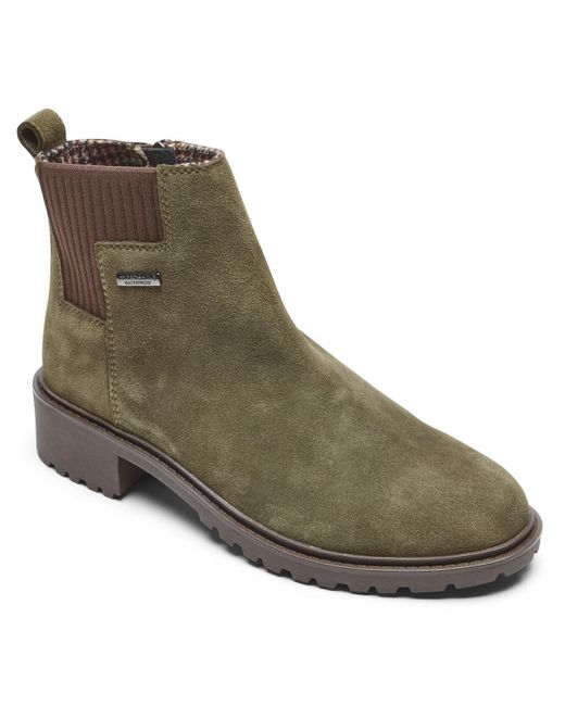 Rockport Flannel S Ryleigh Chelsea Boots in Dark Olive (Green) Lyst