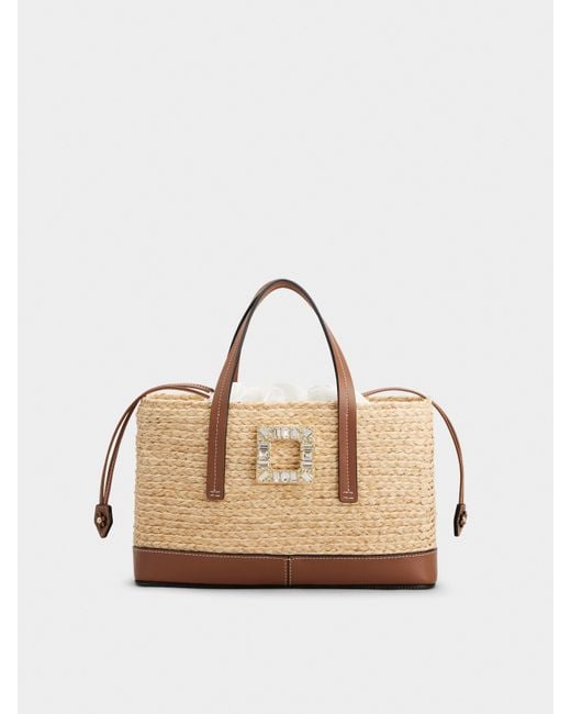 Roger Vivier Viv' Skate Small Shopping Bag in Natural | Lyst