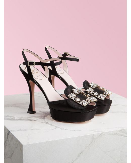 Broche Vivier Platform Sandal in Black 