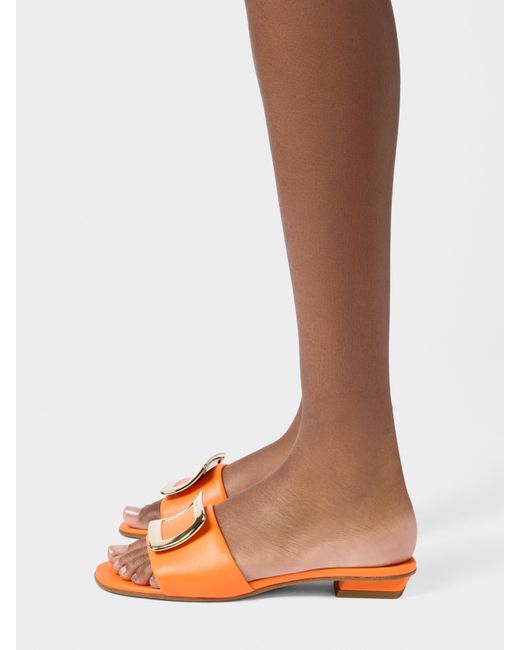 Roger Vivier Orange Belle Vivier Mules