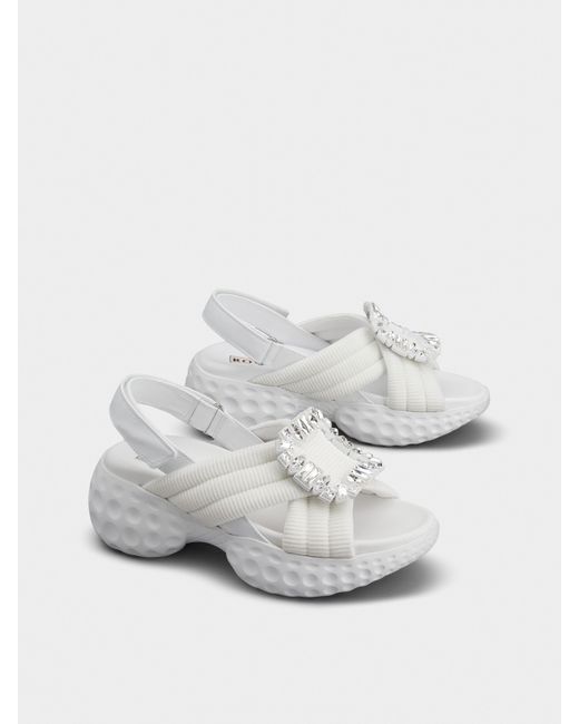 Roger Vivier White Viv' Run Light Sandals