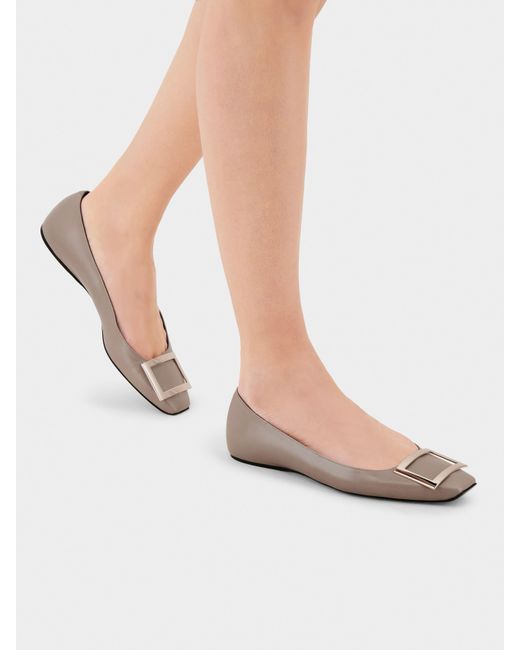 Roger Vivier White Trompette Ballerinas