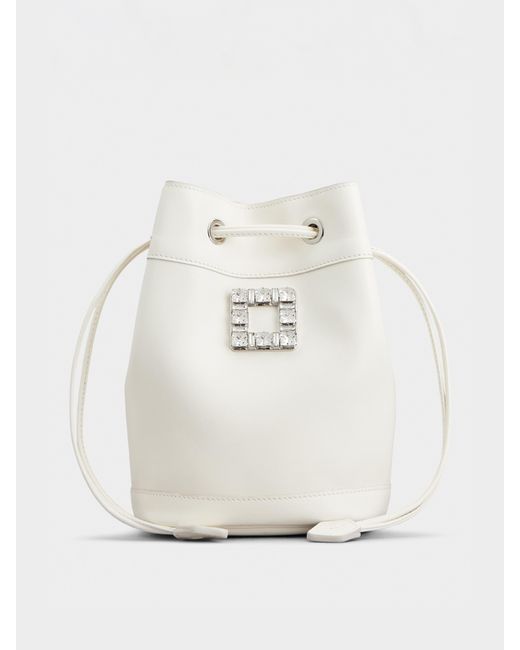 Roger Vivier White Très Vivier Bucket Bag