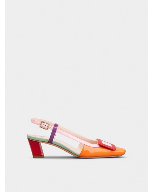 Roger Vivier White Belle Vivier Slingback Pumps