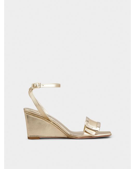 Roger Vivier Natural Belle Vivier Wedge Sandals