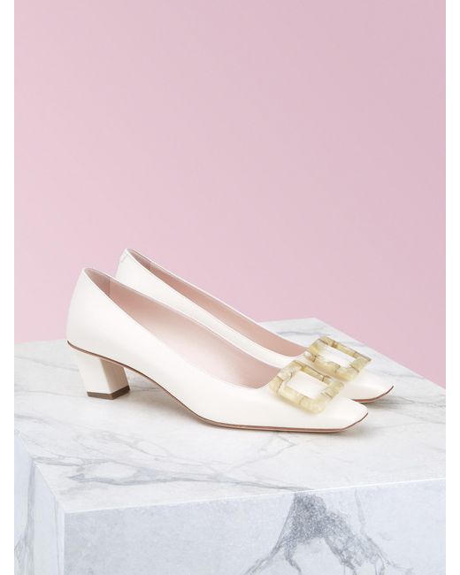 roger vivier white pump