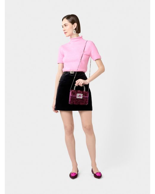 Roger Vivier Red Rose Vivier Ballerinas