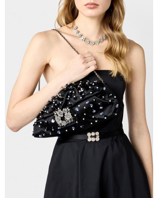 Roger Vivier Black Efflorescence Clutch