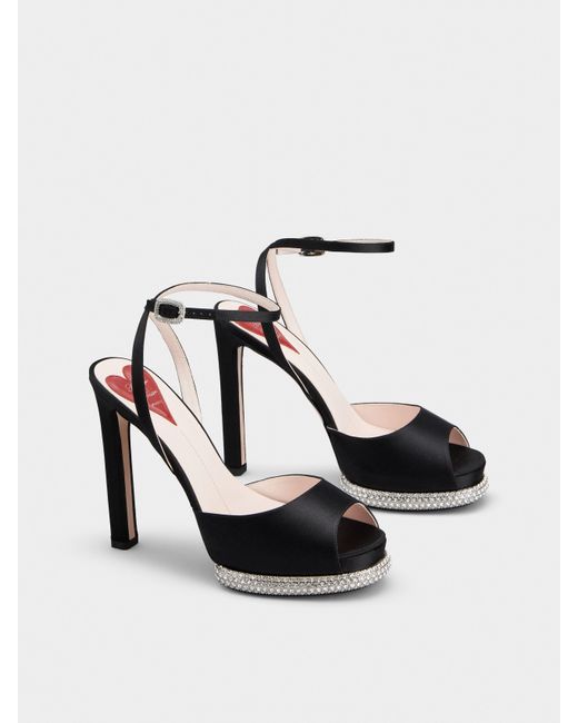 Roger Vivier White Viv' Choc Platform Sandals