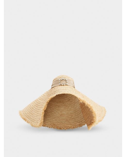 Roger Vivier Natural Broche Vivier Hat