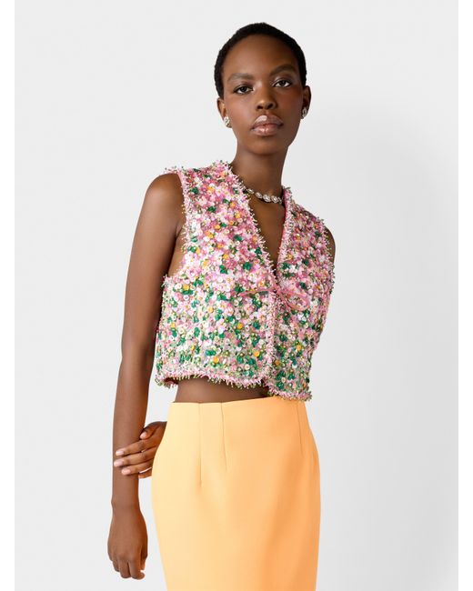 Roger Vivier White Waistcoat With Sequins