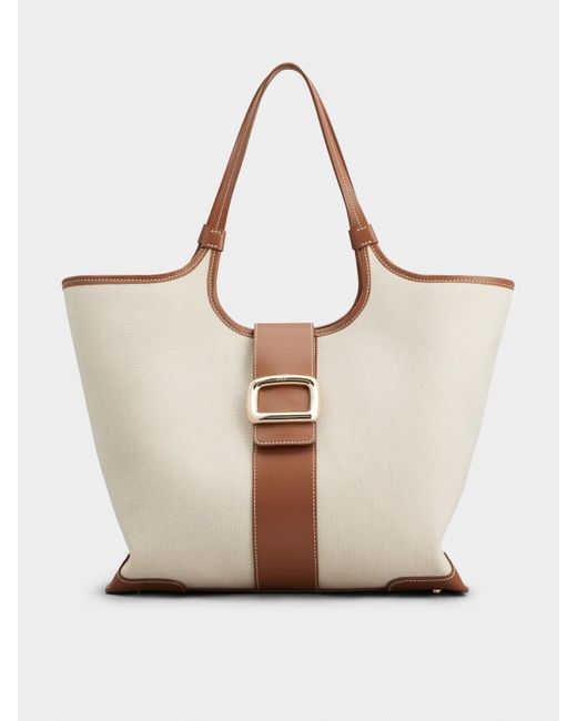 Roger Vivier Natural Viv' Choc Medium Shopping Bag