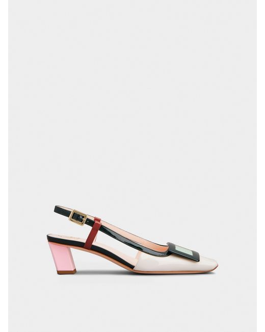 Roger Vivier Natural Belle Vivier Slingback Pumps