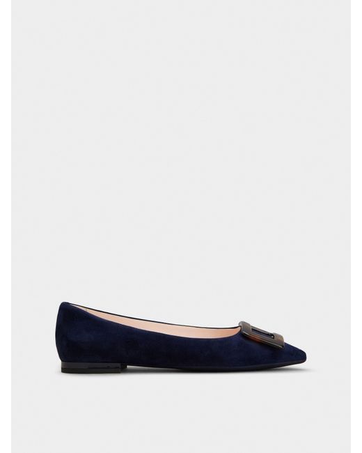 Roger Vivier Blue Gommettine Ballerinas