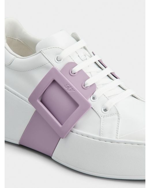 Roger Vivier Pink Viv' Skate Sneakers In Leather