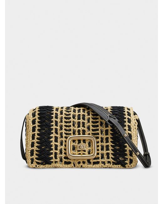 Roger Vivier Leather Viv Choc Twist Bag In Black Lyst